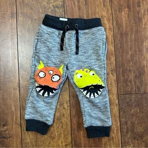 Funny, monster, knee graphic joggers 2T toddler boys